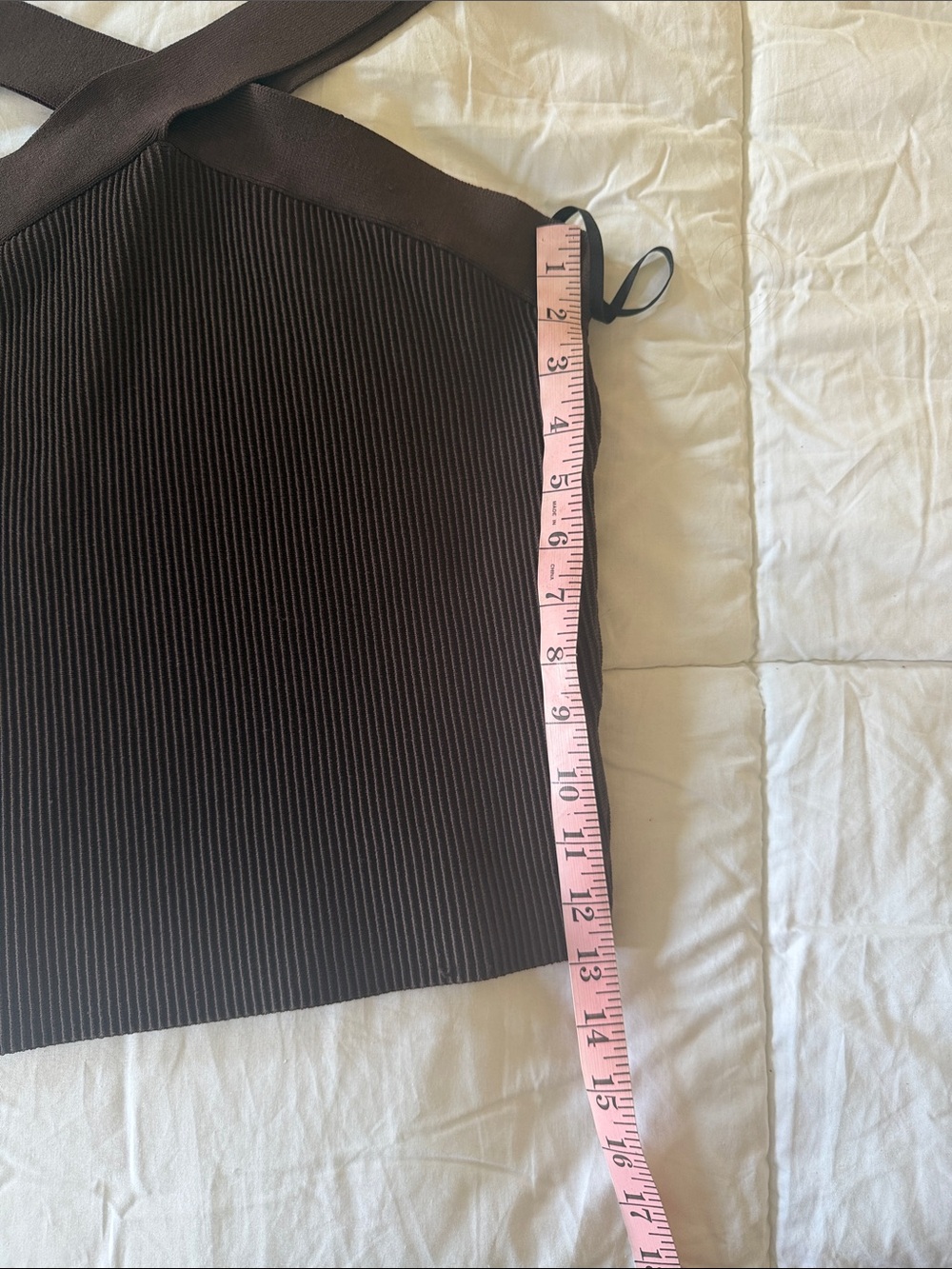 Babaton Brown Cross-Back Ribbed Top - Picture 7 of 10